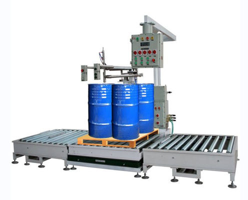 Calidad  Auto 1000L Container IBC Filling Equipment Weighing With Roller Conveyor Fábrica